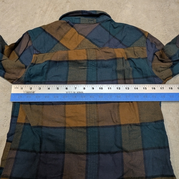 Outdoor Research Women's XL Sandpoint Flannel Plaid Blue Orange - Picture 6 of 7